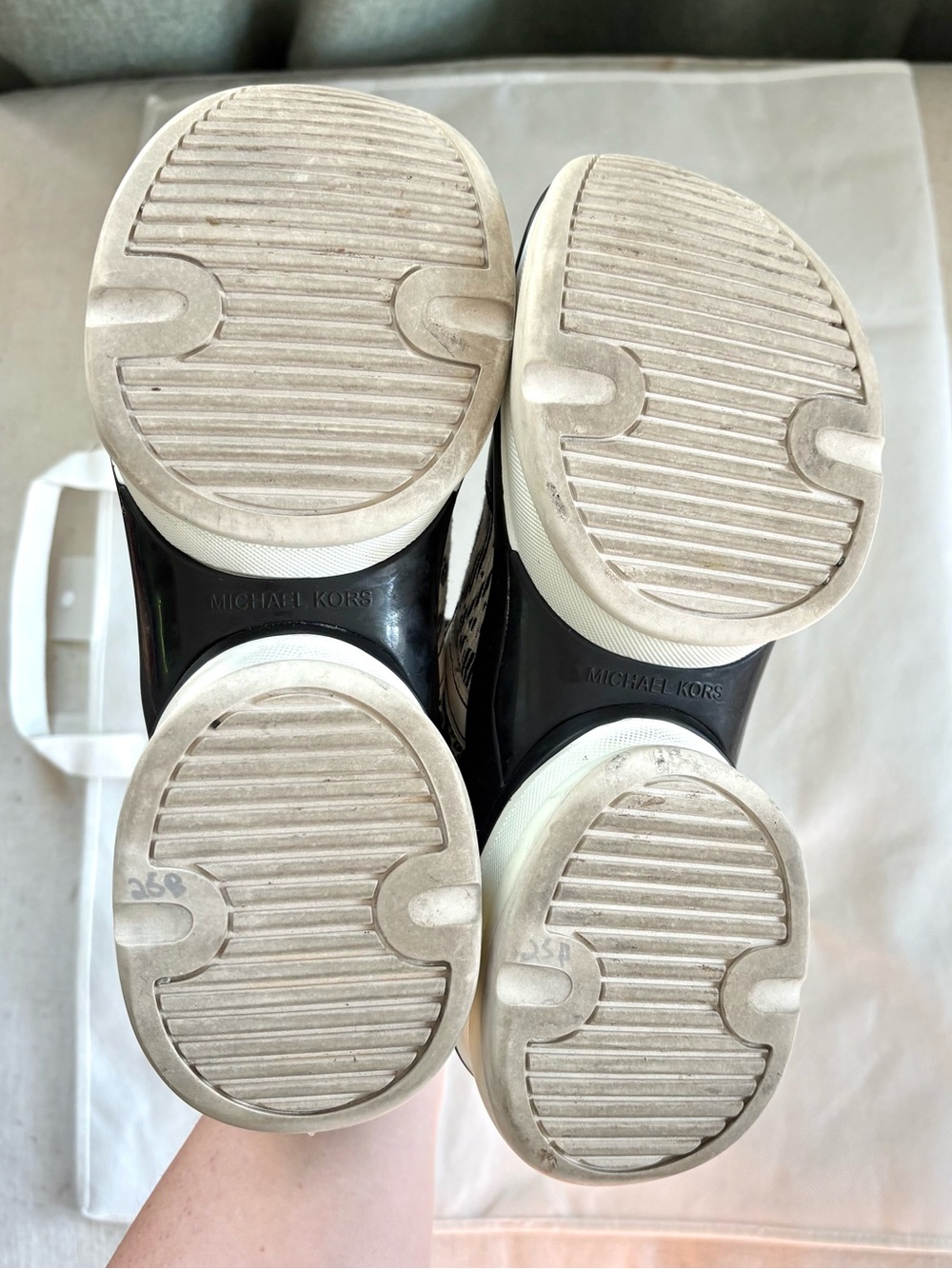Michael Kors Olympia Leather & Animal Print Jacquard Trainers size 9.5 - Picture 7 of 8
